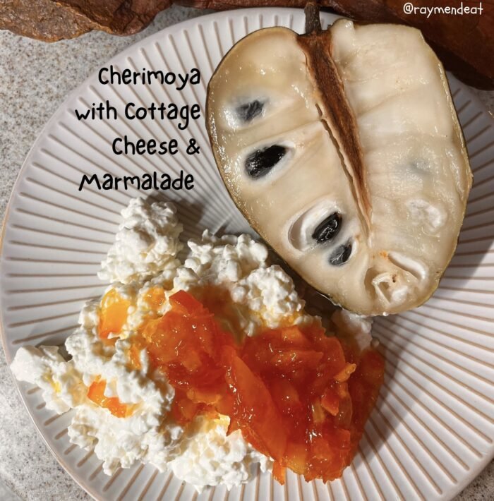 Cherimoya with Cottage Cheese & Marmalade