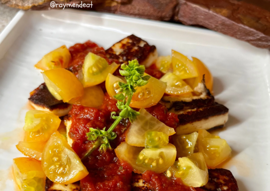 Fried Paneer with Marinara & Sweet Cherry Tomatoes