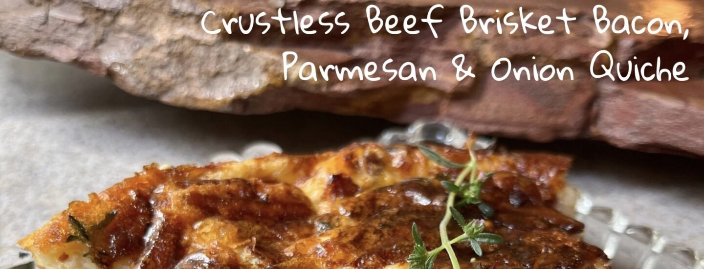 Crustless Beef Brisket Bacon, Parmesan & Onion Quiche