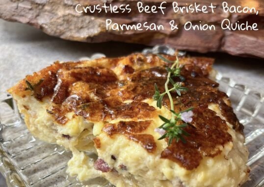 Crustless Beef Brisket Bacon, Parmesan & Onion Quiche